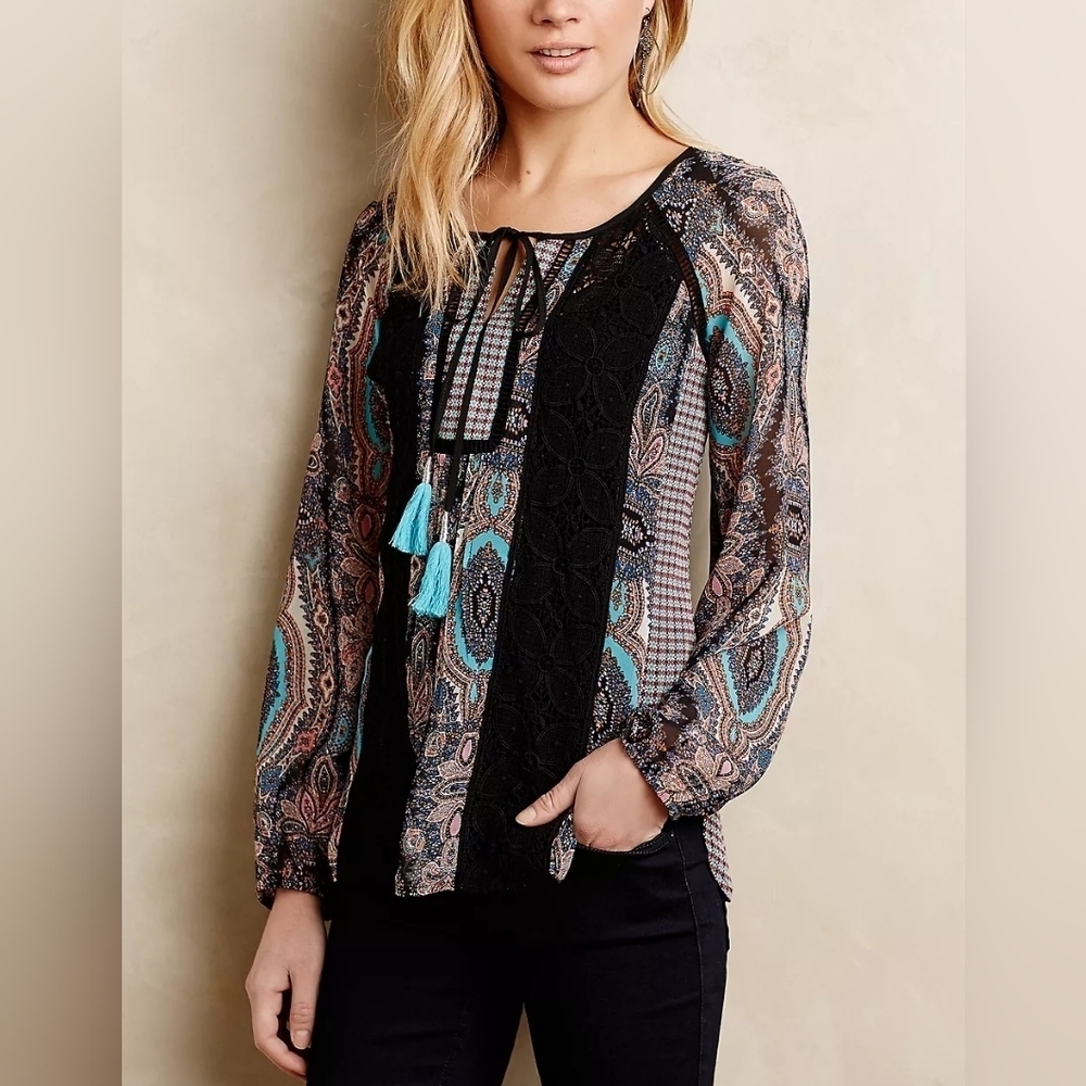 Anthropologie Meadow Rue Giada Peasant Top Medium